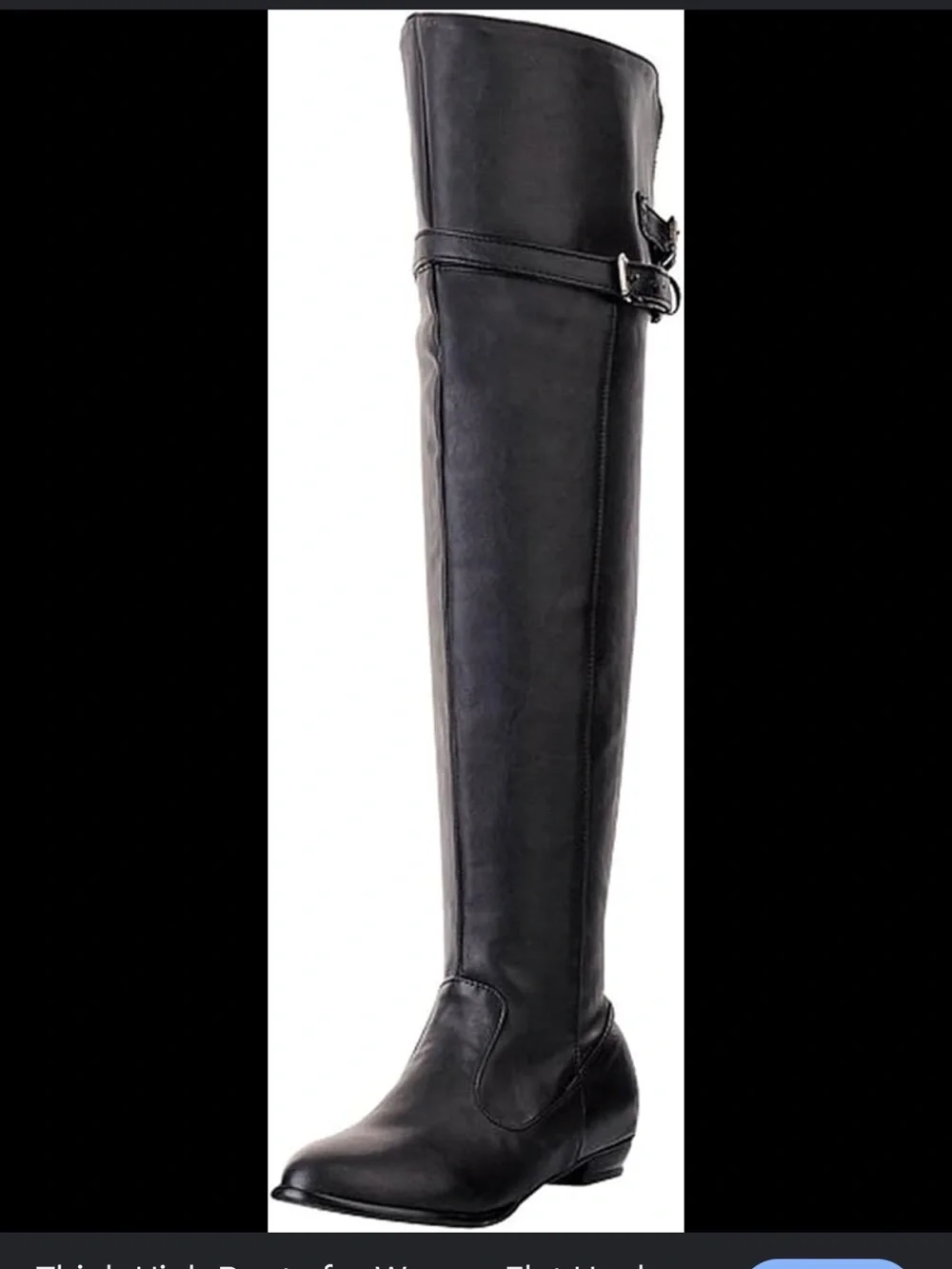 Women's Over-the-Knee Black Buckle Riding Boot